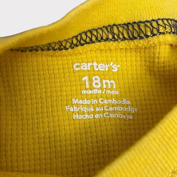 𝅺CARTER'S | 3/$15 Baby Boy's Yellow Long Sleeve Graphic Shirt - Picture 3 of 4